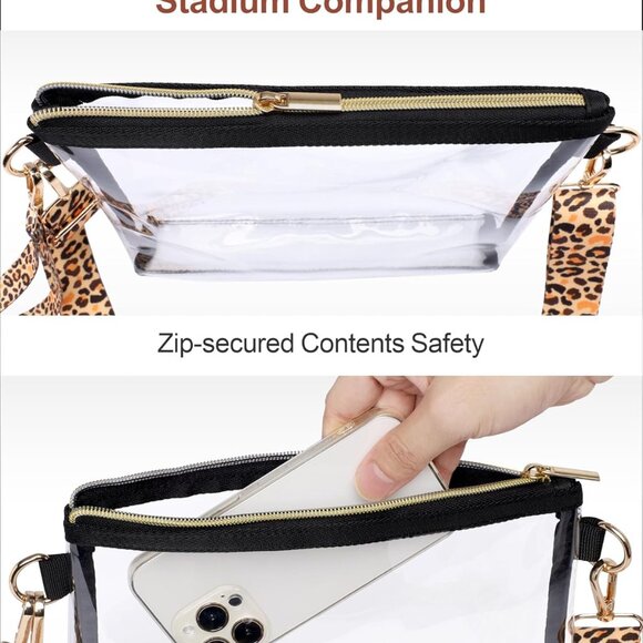 Clear Bag for Stadium Events - Clear Purses for Women Stadium Crossbody, Concert - Picture 7 of 9